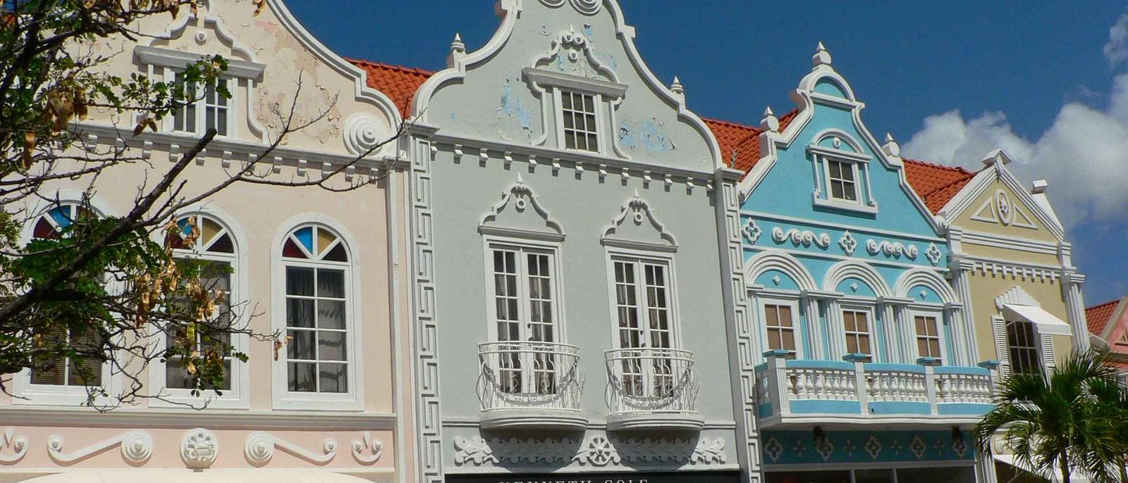 Dutch colonial buildings in Oranjestad, Aruba