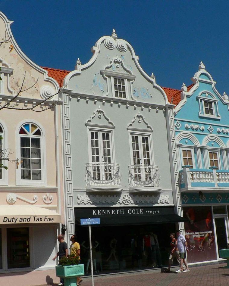 Dutch colonial buildings in Oranjestad, Aruba